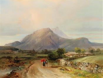 Landscape with Walkers by 
																			Anton Hansch