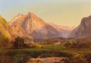 Alpine Landscape by 
																			Anton Hansch