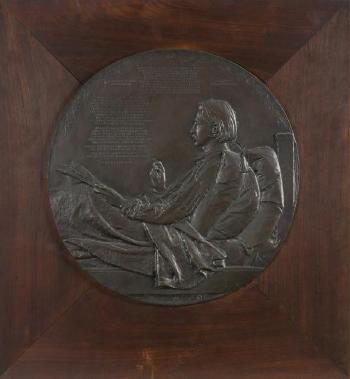 Portrait Medallion Of Robert Louis Stevenson by 
																	Augustus Saint-Gaudens