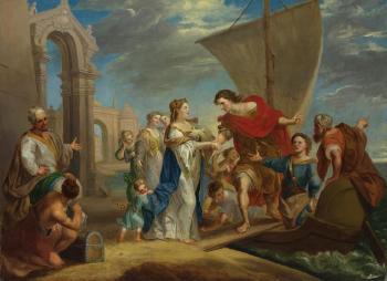 Dido And Aeneas On The Quay At Carthage by 
																	Bass Otis