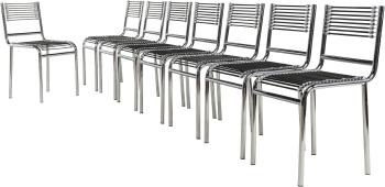 Eight Sandows Chairs by 
																			Rene Herbst