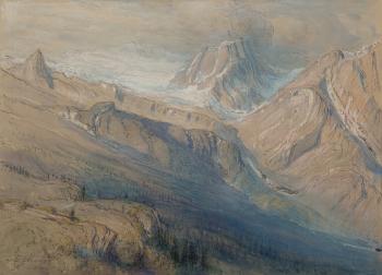 Autumn Fields at Newport and The Hermit Range from Rogers Pass, Canadian Pacific (two works) by 
																			Samuel Colman