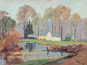 House Near a Pond by 
																			John F Enser