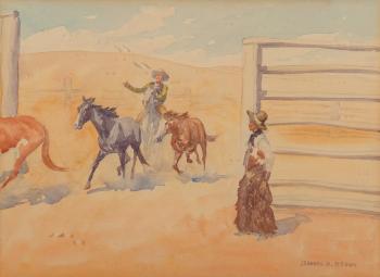 Corralling Mustangs by 
																			Leonard Howard Reedy