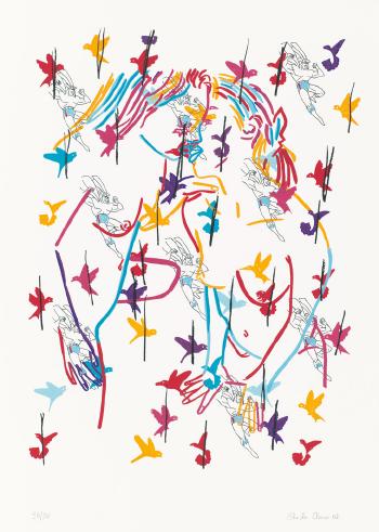 Superman and the birds by 
																	Ghada Amer