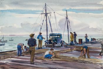 Provincetown Dock Scene by 
																	Agnes Anne Abbot
