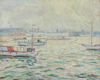 Yachts at Harbor by 
																	Edgar Nye