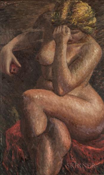Seated Nude; The Bathers by 
																			Stefano Cusumano