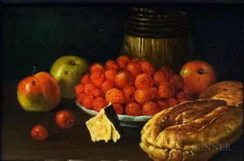 Still Life with Fruit and Bread by 
																	Bob Elgas