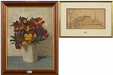 Le Bouquet De Fleurs (1); Les Toits De Paris (2) by 
																	Lucie van Dam van Isselt