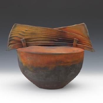 Raku vessel by 
																			Jeffrey Dean Mincham