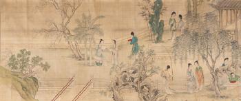 Damen Bei Vergnügungen Im Garten by 
																			 Zhu Liangcai