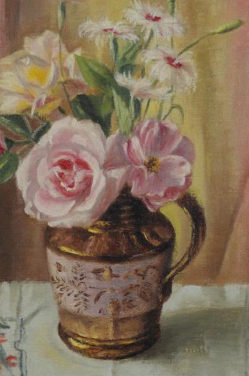 Roses in Lustre Pitcher by 
																			Dorothy Ochtman