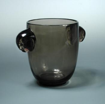 Albert An R. Lalique Smoke Glass Vase by 
																	Albert Louis Dammouse