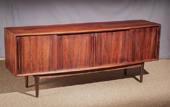 Rosewood Bow-Front Credenza by 
																	 H P Hansen