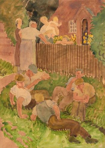 Coombe Bissett Villagers  by 
																	Henry Lamb