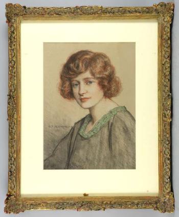 Bust-length Portrait of a Red-haired Young Lady by 
																			George Percy Jacomb-Hood