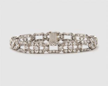 Platinum and Diamond Bracelet by 
																			 Lambert Bros Jewelers