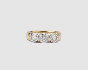 18K Gold, Platinum, and Diamond Ring by 
																			Tiffany Chung