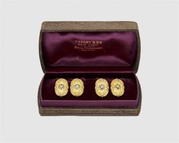 18K Gold and Diamond Cufflinks by 
																			Tiffany Chung