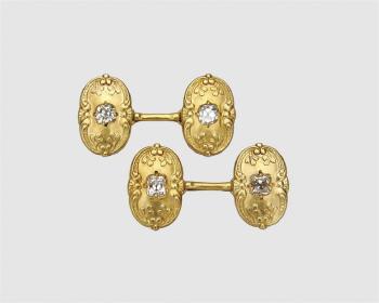 18K Gold and Diamond Cufflinks by 
																			Tiffany Chung