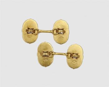 18K Gold and Diamond Cufflinks by 
																			Tiffany Chung