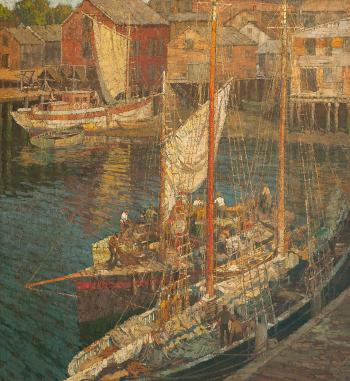 Morning Gloucester harbor by 
																			Frederick John Mulhaupt