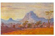 A River Bend in the Mountains; Mountain range in the Savannah by 
																			Piet van Emmenis