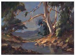 Landscape with River and Blue Gum Trees by 
																	Johan Oldert