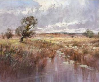 Free State Field With Stream by 
																	Christopher Tugwell