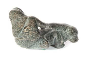 Inuit Carving of Hunter by 
																			Alasie Naulayik