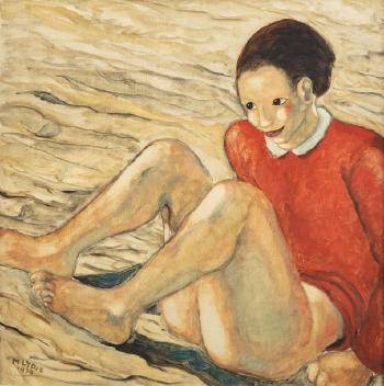 Jeune fille à la plage by 
																	Mariette Lydis
