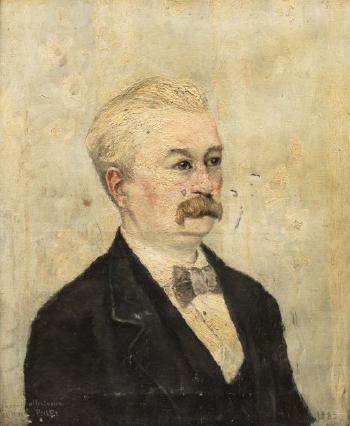 Portrait d'homme à la moustache (grand père famille Boucher) by 
																	Albert Dubois-Pillet