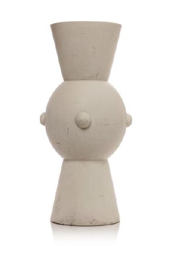 Marly Important vase en faïence à couverte émaillée blanche craquelée by 
																	Olivier Gagnere