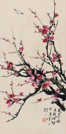 Plum and butterfly by 
																	 Wang Lanruo