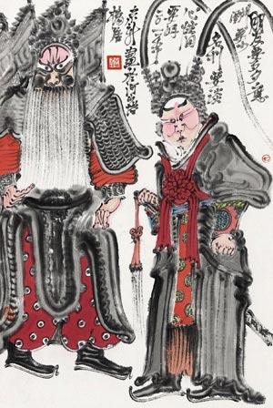 Chinese Opera Figures by 
																	 Zhou Jingxin