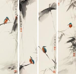 Four Pieces Of Birds by 
																	 Tang Jian