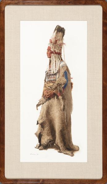 Blackfoot Ceremonial Headdress by 
																			James E Bama