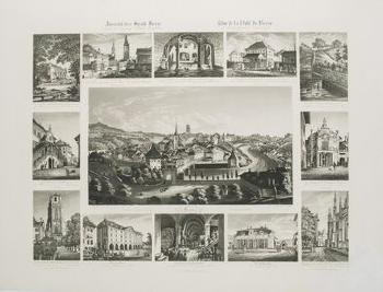 Ansicht der Stadt Bern und der innern Theile der- selben by 
																	Johann Baptist Isenring