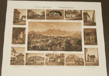 Ansicht der Stadt Luzern und der innern Theile derselben by 
																	Johann Baptist Isenring
