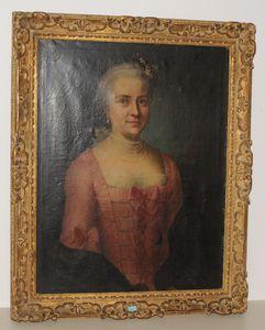 Junge Frau in rosa Kleid by 
																	Emanuel Handmann