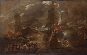 Battaglia navale by 
																			Cornelis de Wael