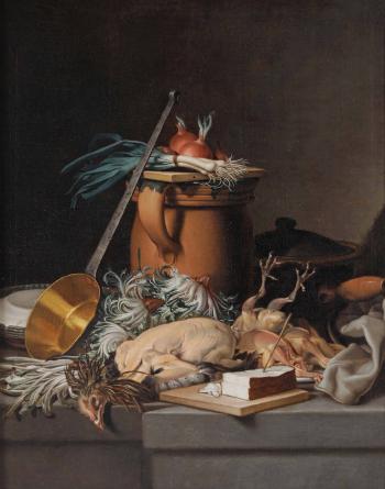Natura morta con pollame e verdure by 
																			Nicolas Henry Jeaurat de Bertry