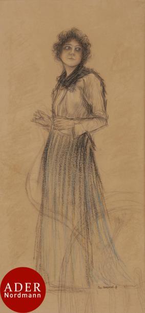 Femme en pied by 
																	Pascal Adolphe Jean Dagnan-Bouveret