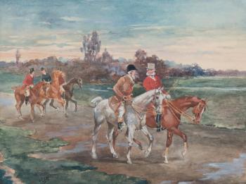 Promeneurs à cheval by 
																	Jacques-Marie-Gaston Job