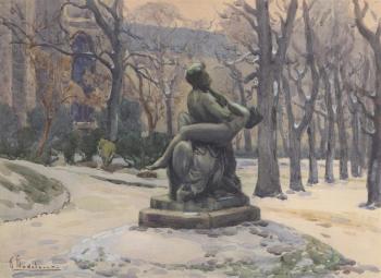 Statue dans un parc by 
																	Hyppolite Madelaine