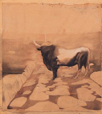 Bufalo sulla via Appia by 
																	Duilio Cambellotti