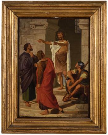 Bozzetto per il San Giovanni Battista sulla soglia del carcere che invia i suoi discepoli da Gesu Cristo by 
																	Cesare Maccari