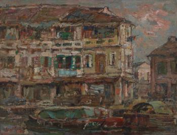 Boats And Shophouses by 
																	 Tan Choh Tee