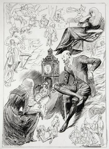 Waking Up for The Opening of The Session by 
																	Harry Furniss
